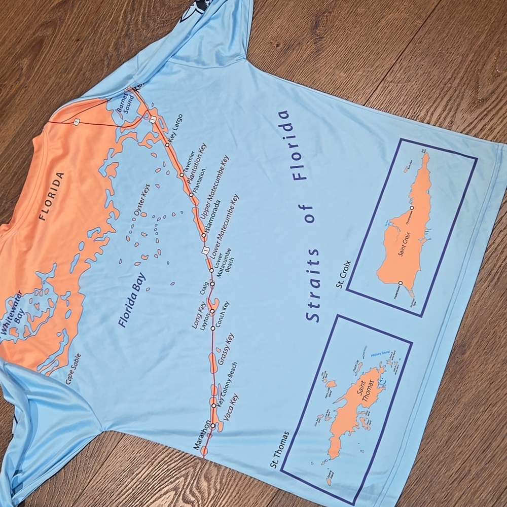 POWER TEK FLORIDA SKULL MAP SHIRT SIZE MED. #7267 - Picture 6 of 6